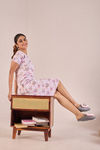 Sweet Moon Knit Cotton Mid Length Nightdress - Powerpuff Pink — thumbnail 4